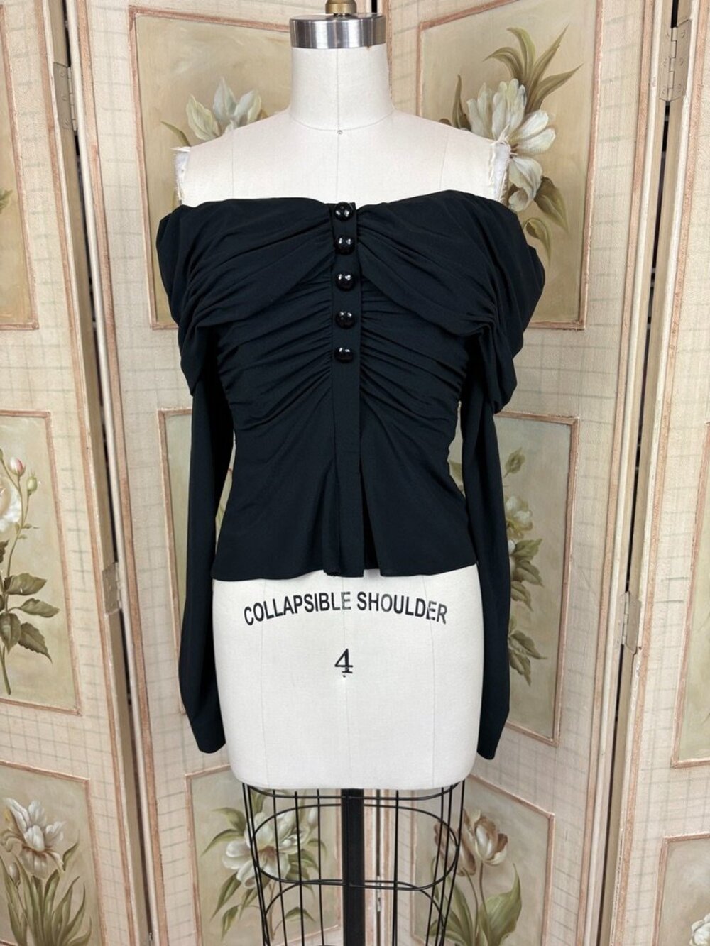 Victor Costa Black Corset Blouse